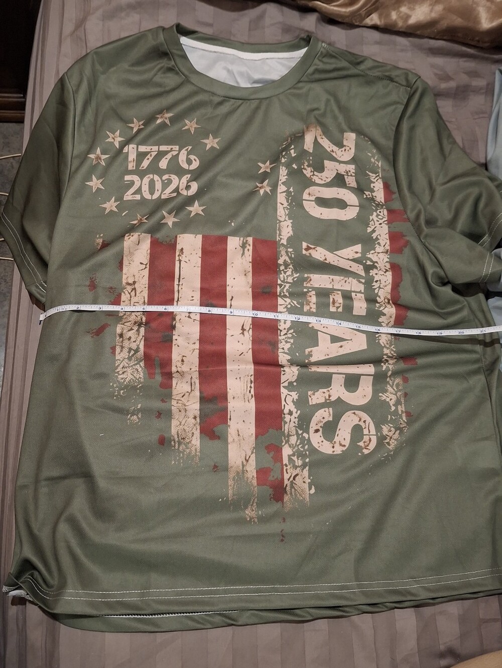 Men's Patriotic 250th Anniversary Graphic Tee - Olive - Picture 6 of 7